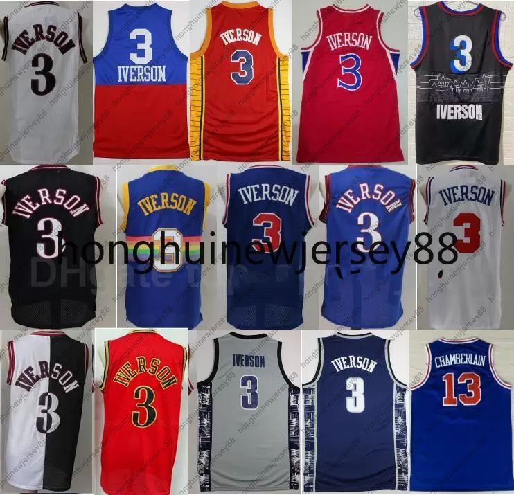

Georgetown Hoyas College Allen Iverson Jersey 3 Men Basketball Wilt Chamberlain Blue Grey Black White Red Green Yellow Good Quality