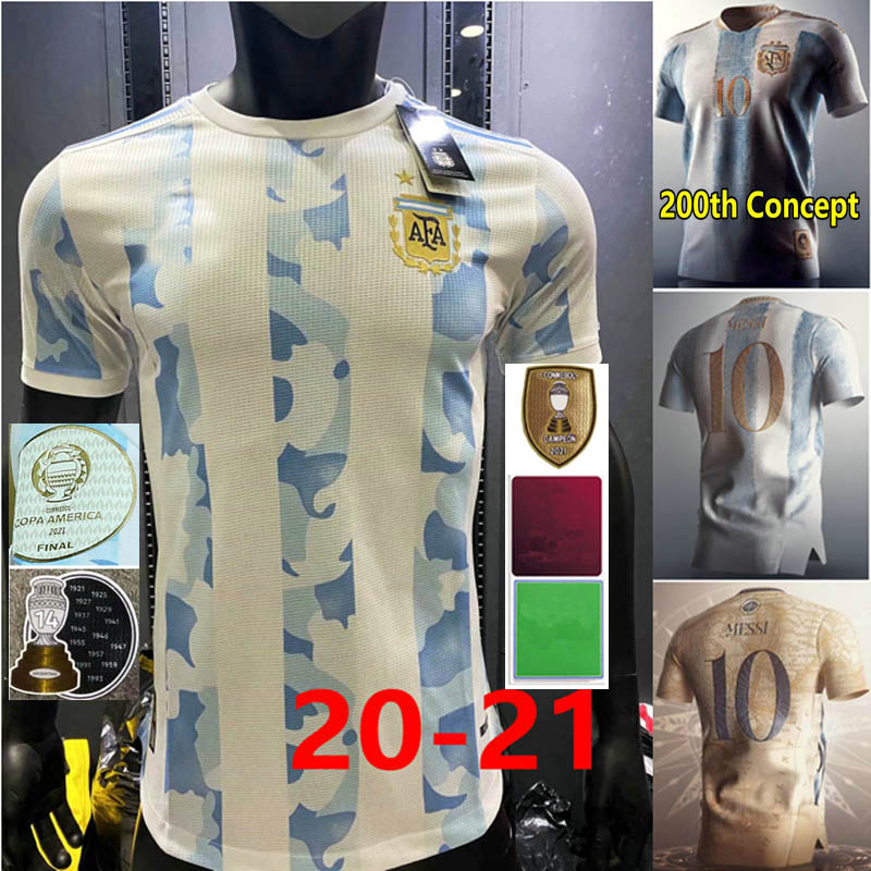 

2021 Argentina MARADONA MESSI Soccer Jerseys 200th anniversary KUN AGÜERO DI MARIA LO CELSO MARTINEZ CORREA MONTIEL DE PAUL men kids kits football jersey shirts, Fans 200th home