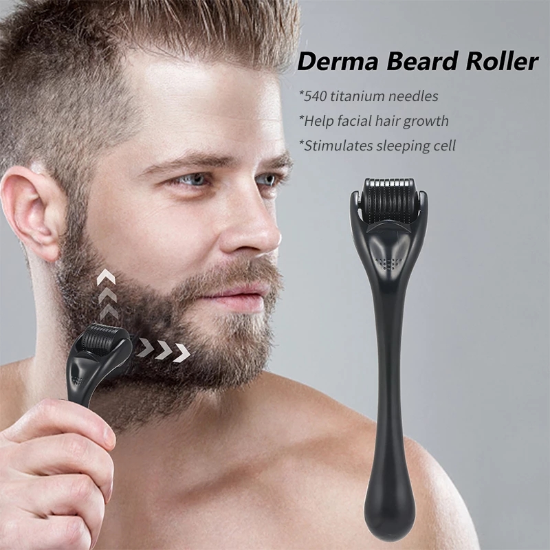Derma Roller Microneedling 540 Beard Derma Roller Titanium For Hair Growth Mesoroller Skin Care Microniddle Needle Roller Skin Care Body Treatmen-image-751114796