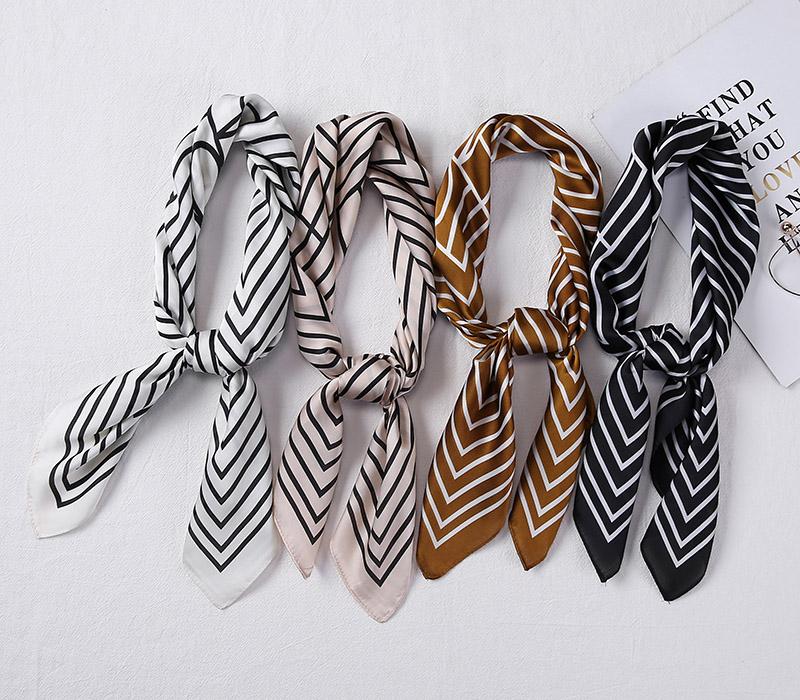 

Scarves Designed Square Striped Scarf For Spring And Summer Hair Band Foulard Neck Woman's Shawl /Scarves 70*70cm, Blue;gray
