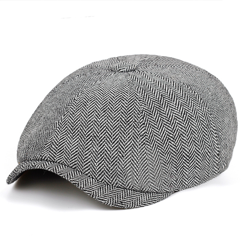 

Herringbone Patterns Men'S Beret Gentlemen Retro Newsboy Caps Casual Flat Hats For Women Octagonal Cap Boinas Para Hombres