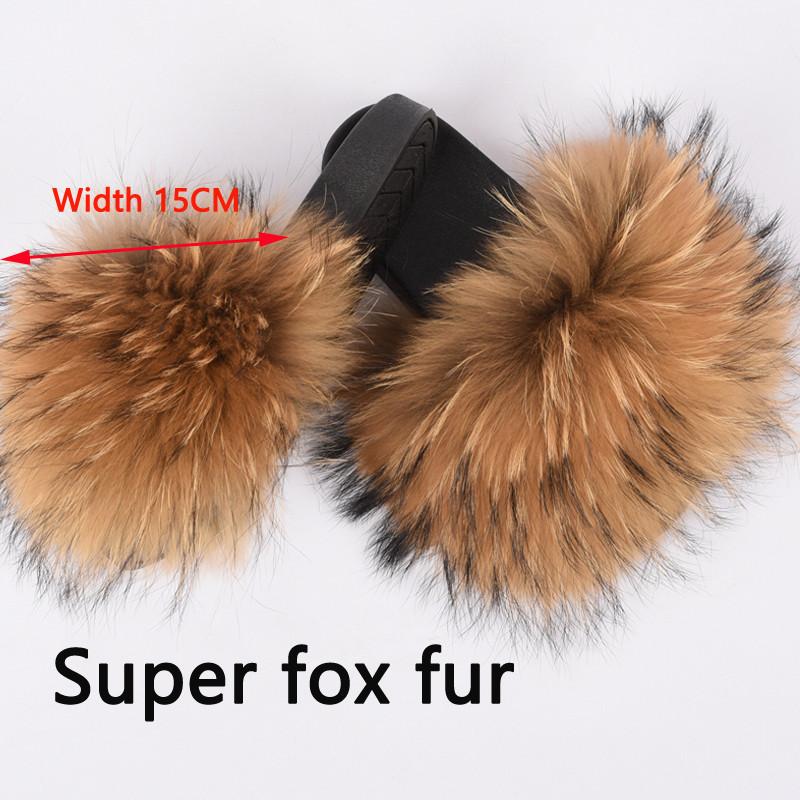 

Slippers Women's Summer Super Big Fur Very Fluffy Plush Shoes Woman Slides Ladies Warm Furry Sandals Flip Flops 45, Black