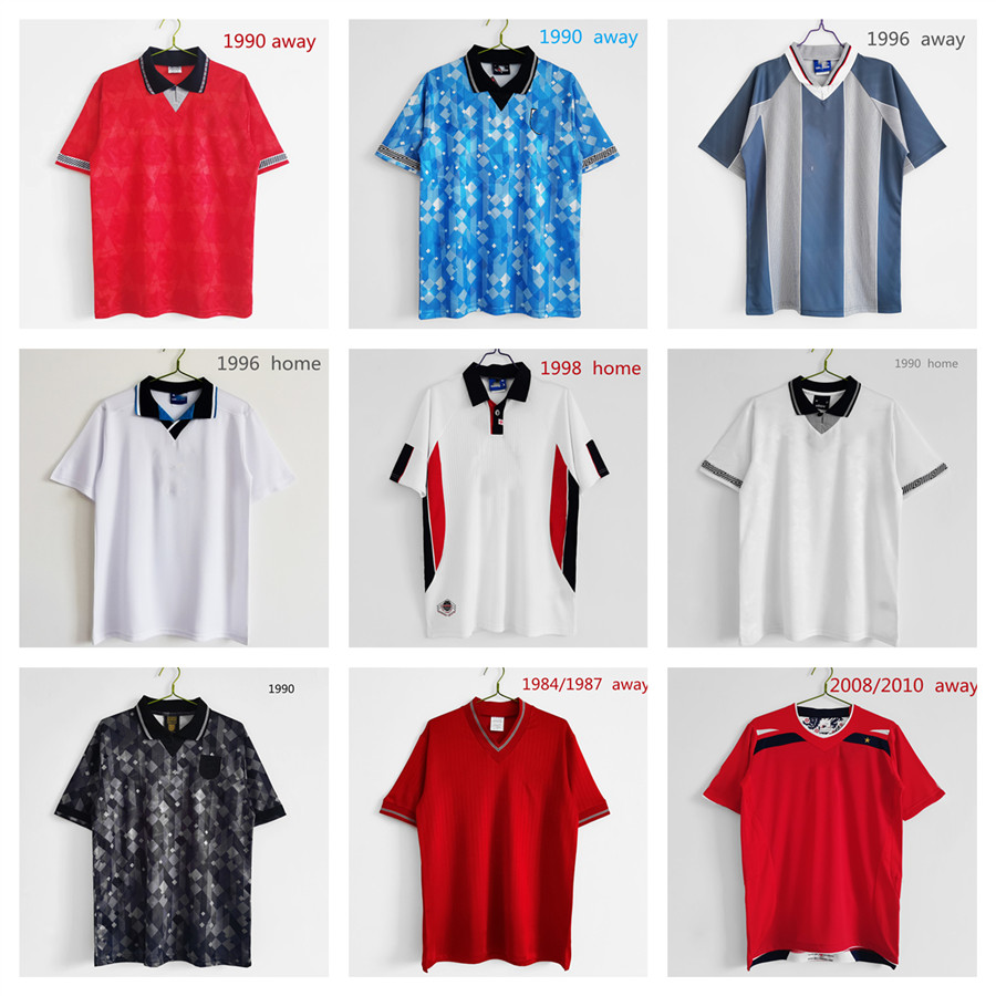 

1990 1996 1998 2008 2010 retro soccer jersey Gascoigne SHEARER McManaman SOUTHGATE classic vintage Sheringham 96 98 home away Beckham football shirt, Black;yellow