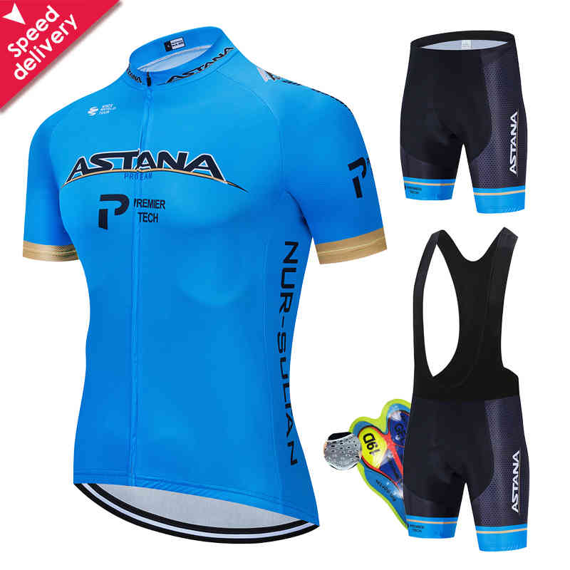 

Summer 2020 Astana Pro Team Cycling Jersey Maillot Bicycle Cycling Clothing Bike Clothes Men Mountain Sports orms Suit Set X0503, Gray