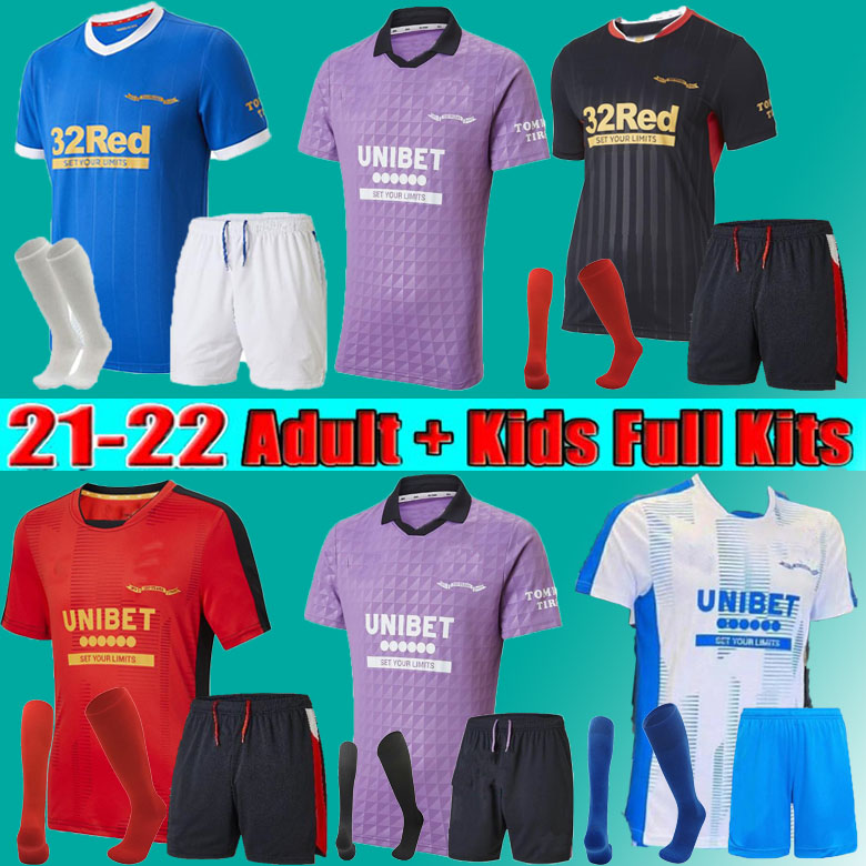 

Rangers 21 22 Soccer Jerseys 150th Anniversary Glasgow TRAINING DEFOE HAGI BARKER MORELOS TAVERNIER 2021 2022 home away third Football Shirt Men + kids kit