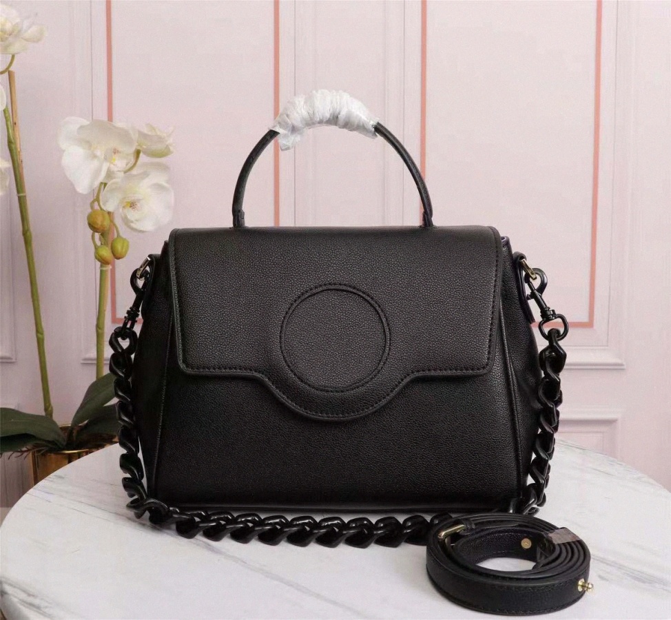 

High quality chain bag ladies luxury leather handbags black fashion brand shoulder bag la Medusa designer classic retro large capacity handb
