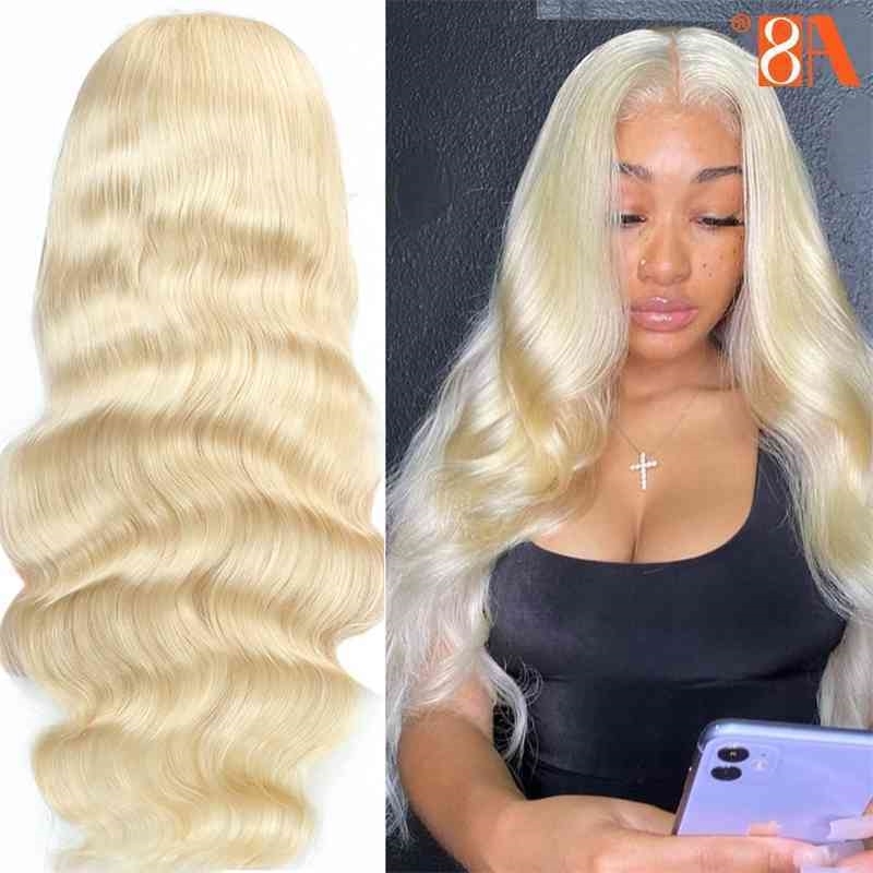 

Glueless 613 Blonde Remy Body Wave 13x4 Front Brazilian Lace Frontal Human Wigs Prepluck With Baby Hair 150%, Ombre color