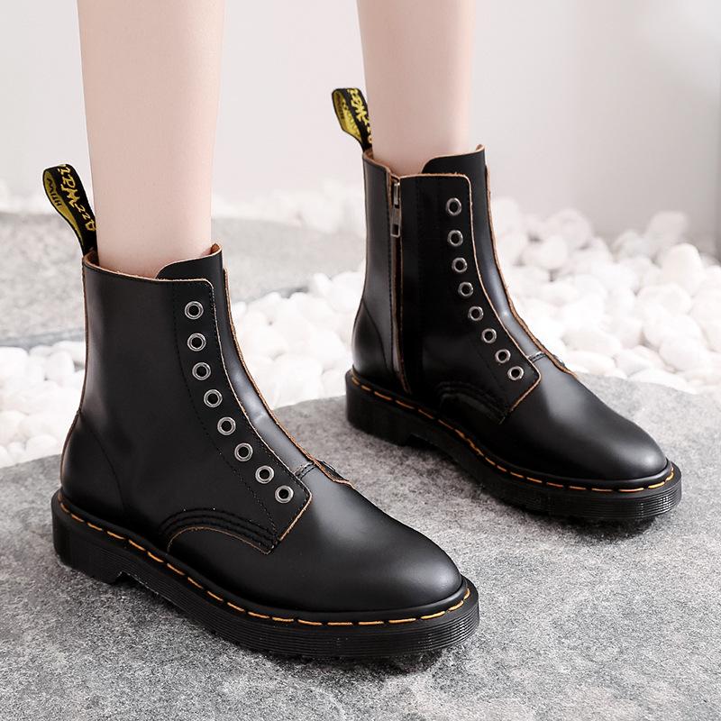 Boots Ouyang Nana Same Leather Ghost Emperor Riding Female Male British Style Couple Short