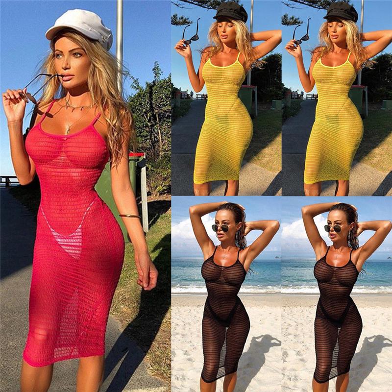 

Women Summer Mesh Fishnet Bikini Cover Up Swimwear Bathing Beach Dress Sarongs