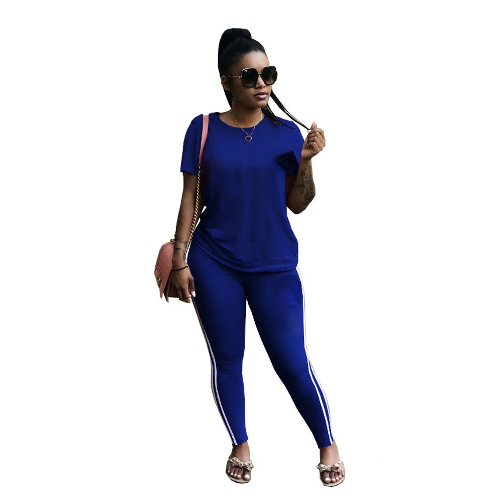 

Women Two Piece Outfits Tracksuit High Waist Sport Pants And Printed Sweatshirt Top Casual Outfit, White