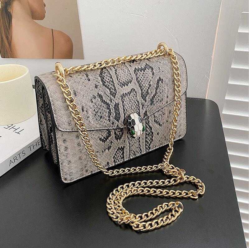 

Factory direct sales women leather shoulder bag street personality hasp chain bags high quality finalized printed leathers handbags fashion crocodile handbag