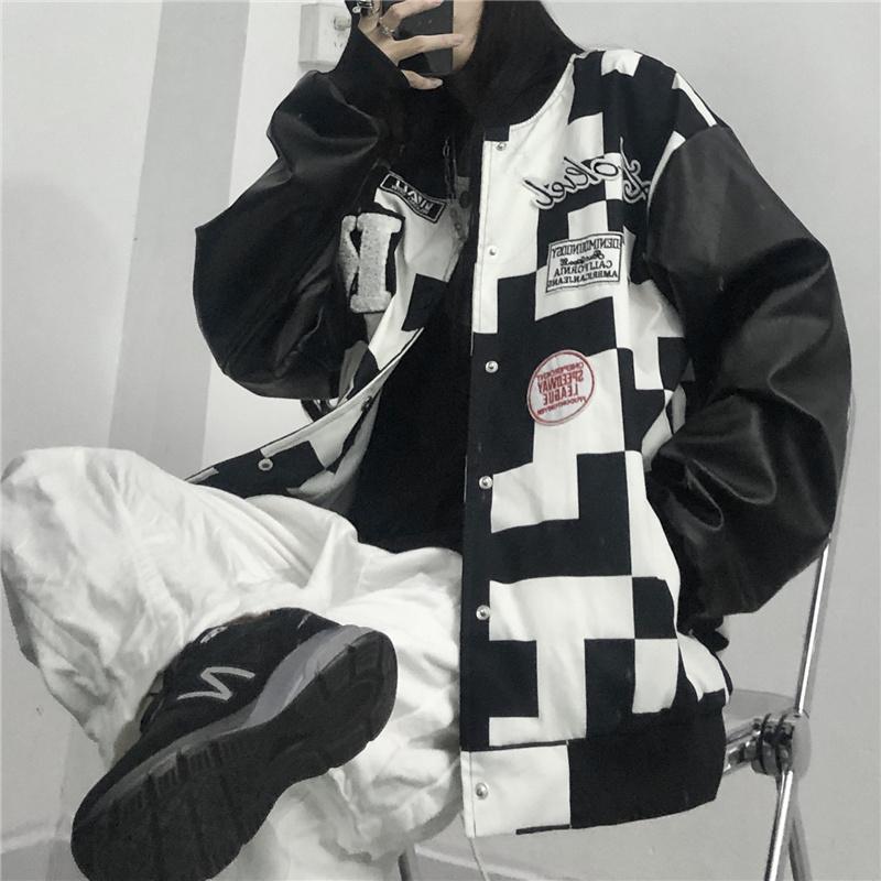 

Women' Jackets Korea Harajuku Ins Oversize Ulzzang Streetwear Fashion Women Grunge Jacket Y2k Baseball Casual Hip Hop Couple Coat, Black