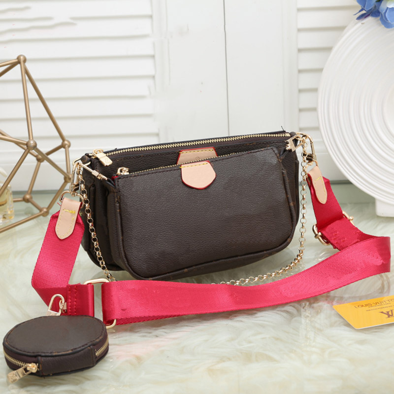 

3 Pieces Set High Quality Fashion Designer Shoulder Bags Women's Handbags Purses Women Crossbody Bag Mono Canvas Leather Chain Handbag, Increase freight