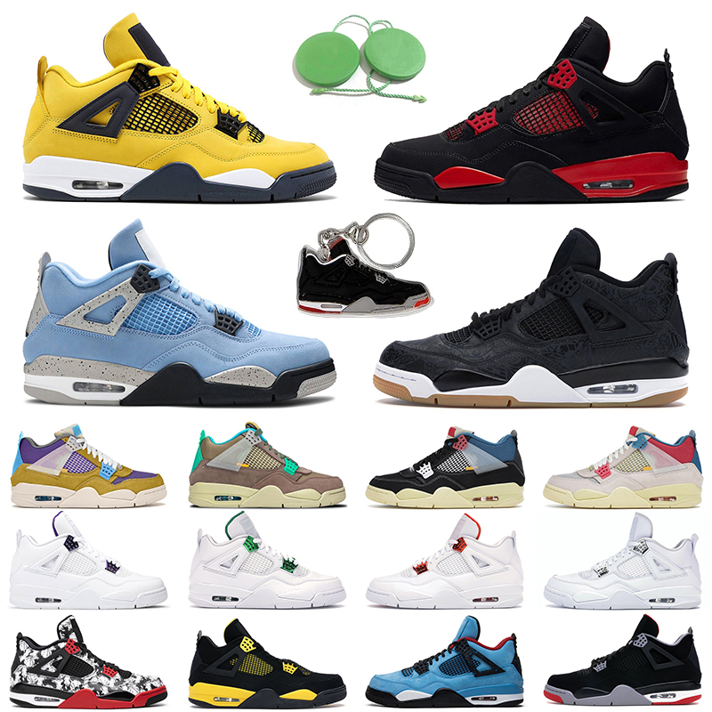 

jumpman 4 Black Gum Basketball Shoes men women 4s Lightning Red Thunder White Oreo University Blue outdoor mens trainer, Taupe haze 40-47