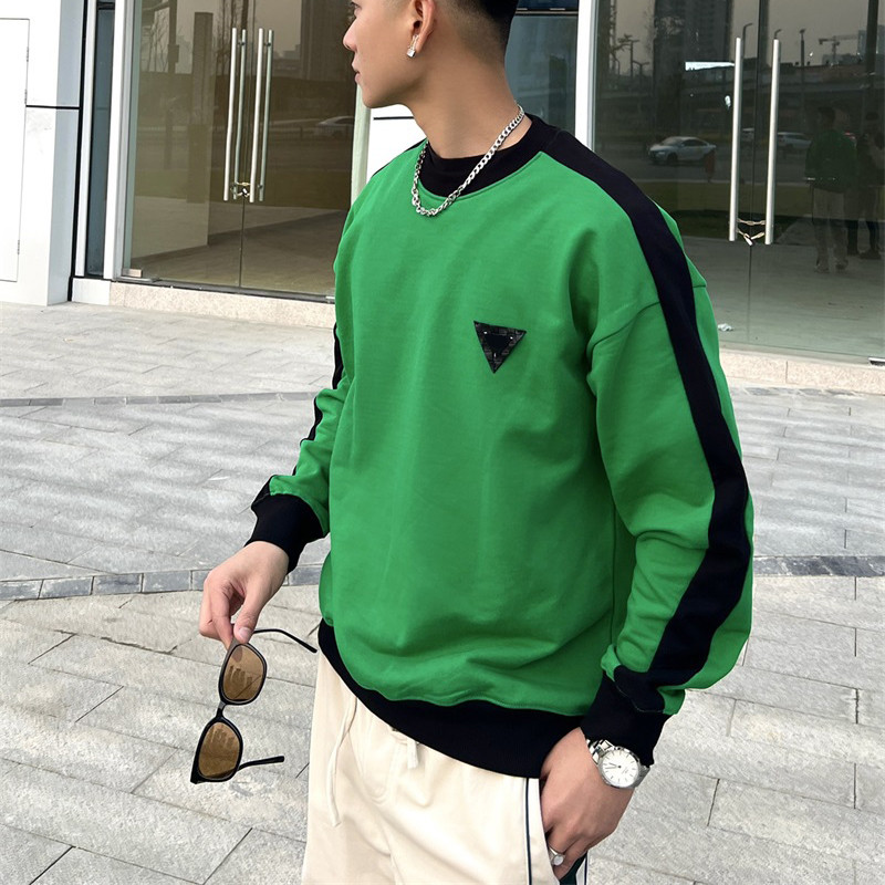 

Autumn Winter Designer Sweaters Hoodies Mens Womens Limitted Splicing Sweater Green Black Pullover Round Neck Sweatshirt Must-have for Couples 14727