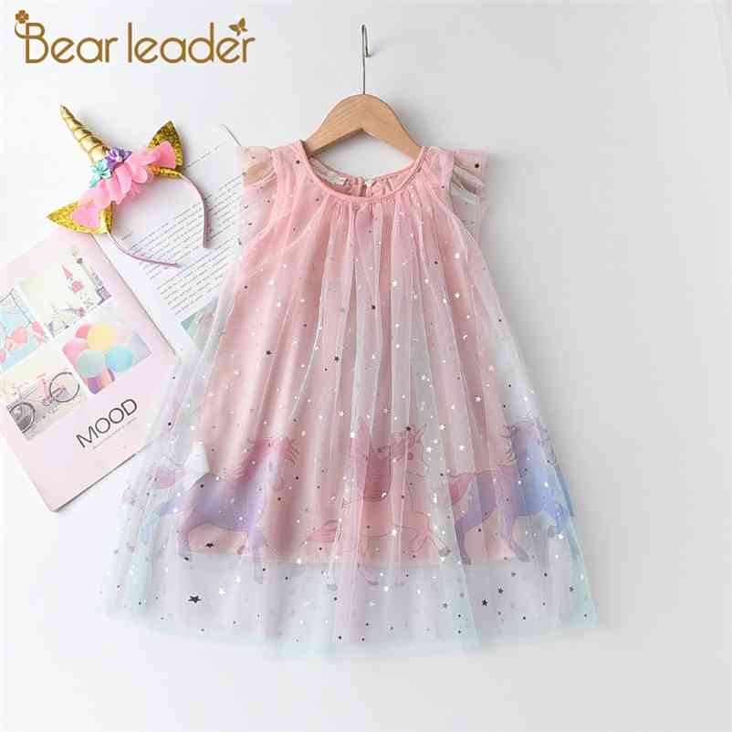 

Girls Cartoon Pattern Dress Summer Kids Cute Princess Clothing Sleeveless Costumes Casual Outfits 3-7 Years 210429, Ax1418blue