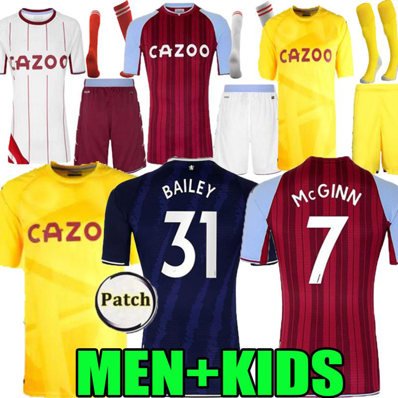 

21/22 aston villa soccer jerseys buendia el ghazi traorÃ© grealish wesley mcginn football jersey watkins kodja sanson targett douglas luiz me, Black;yellow