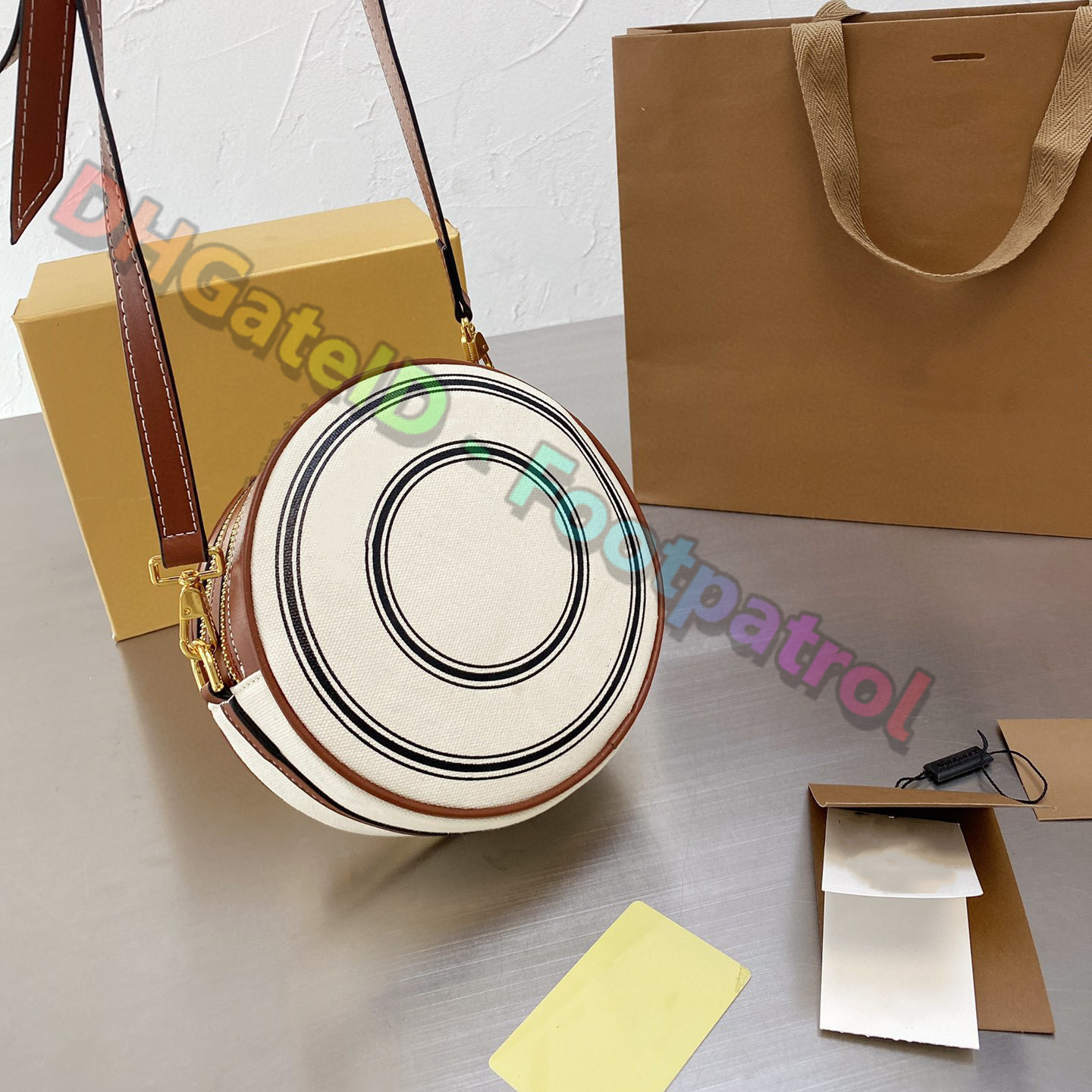 

2021 Luxurys Designers Bags women Fashion Mini Circular Canvas Cross body Handbag Circle Handbags Ladies Clutch purse shoulder bag totes coi