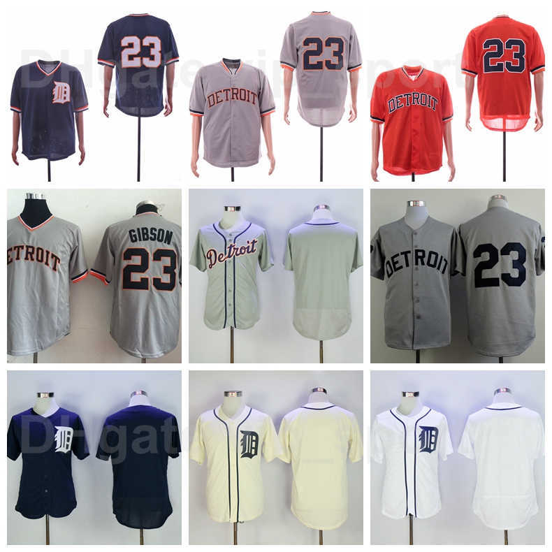 

Retro Baseball 23 Cam Gibson Vintage Jersey Men Navy Blue Black White Grey Team Cool Base Pullover All Stitched Flexbase 1984 Retire