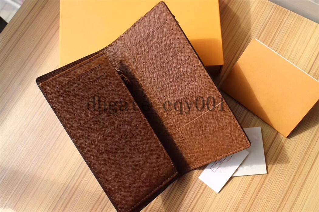 

high quality Mens long Wallets Classic Men Wallet flower leather Multiple Bifold ID card With Box 66540, Have l0g0 box