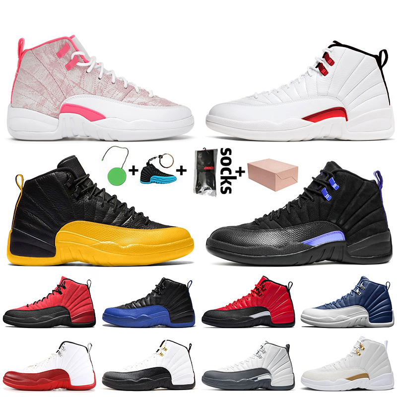 

With Box Jumpman 12 12s Mens Basketball Shoes Women Arctic Punch Pink Twist 2021 University Gold Dark Concord Reverse Flu Game Trainers Sneakers, #43 crater 40-46
