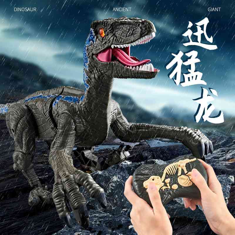 

Large remote control dinosaur children's toy boy robot electric walking Raptor simulated animal gift