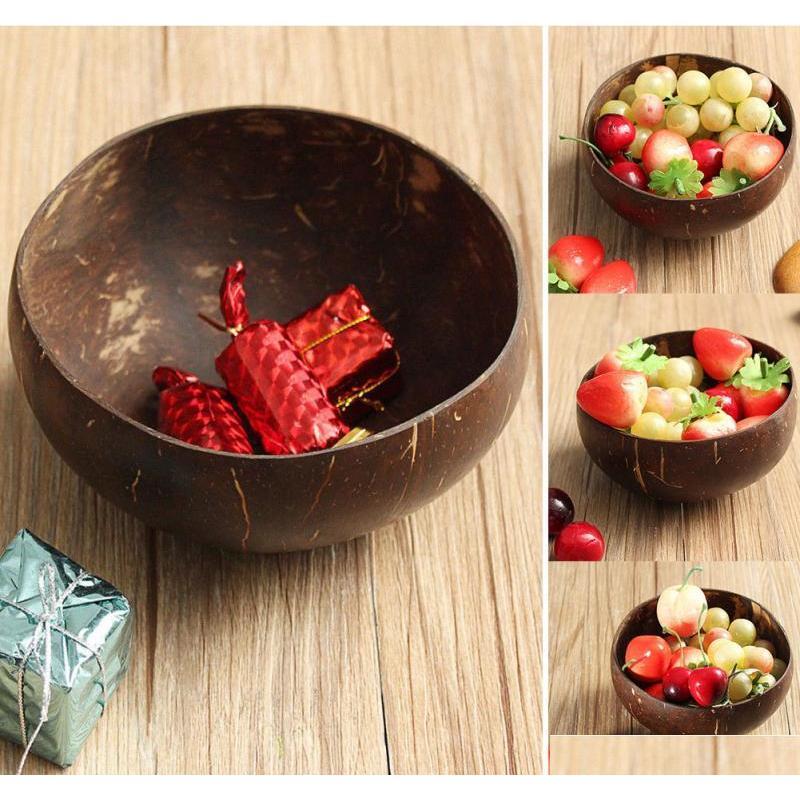 

Dinnerware Kitchen, Dining Bar Home & Garden Drop Delivery 2021 2Pc/Set Vintage Natural Coconut Shell Eco-Friendly Ice Bowls Creative Fruit B