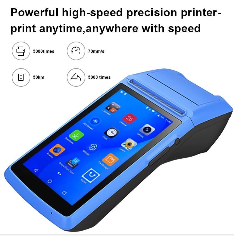

Android Handheld Terminal With58mm Thermal Receipt Printer Cash Registers For Mobile Order3GWiFi Bluetooth 5inch Touch Printers