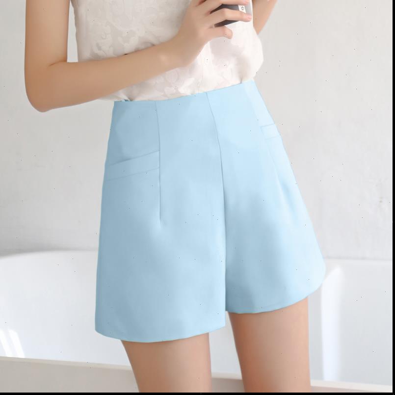 

womens short summer shorts for women high waist solid chiffon harem bottoms female zip up thin trousers dk6040, White;black