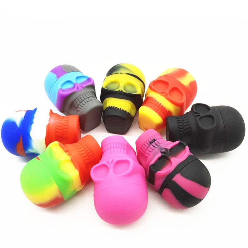 

Food Grade 15ML SKULL Silicone Container Wax Dry Herb Silicon Jar Smoking Tool Storage Oil Holder Free Freight