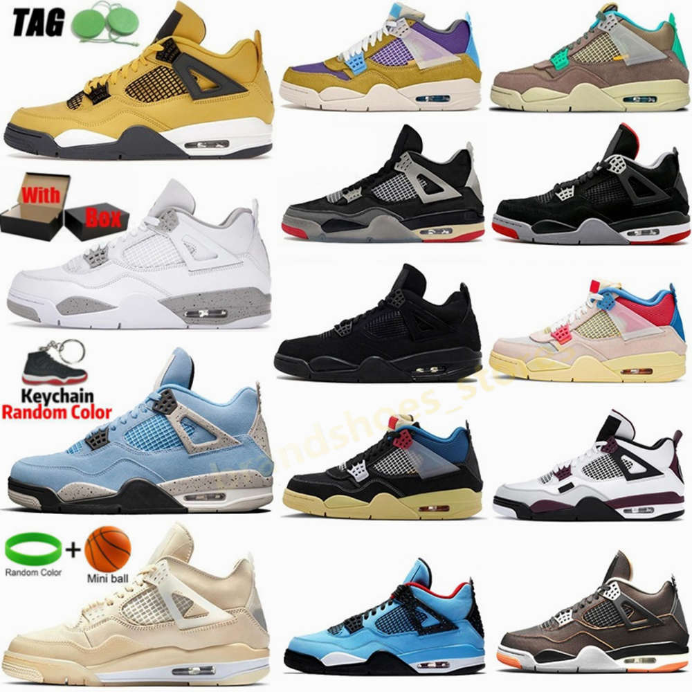 

2021 Lightning 4 Mens Basketball Shoes Jumpman 4s White University Blue Black Cat Fire Red Taupe Haze Desert Moss Bred Sail Womens mikee, 40