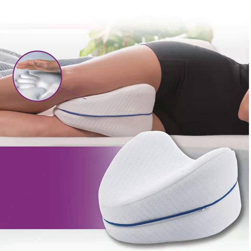 

New Memory Cotton Leg Pillow Sleeping Orthopedic Sciatica Back Hip Body Joint Pain Relief Thigh Leg Pad Cushion Home Memory Foam, Beige