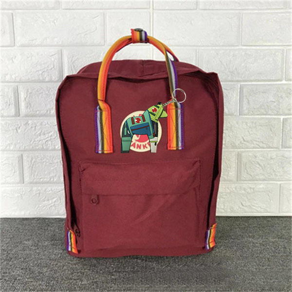 

Fjallravan kanken Arctic Fox Color Belt Rainbow Backpack Couples Canvass Travel Bag Outdoor for mother and baby xwl, Black