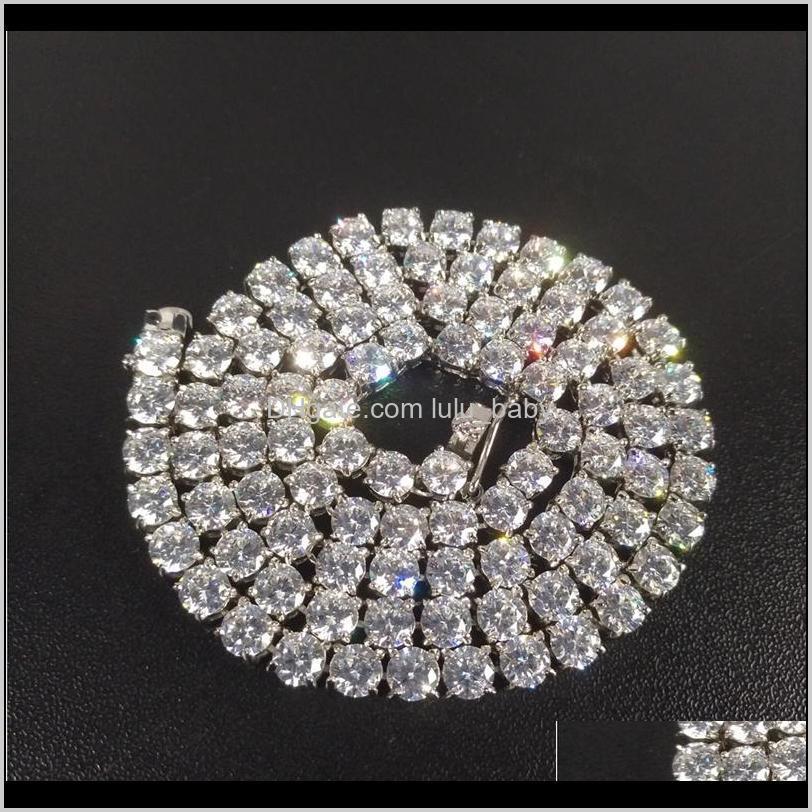 

Tennis, Graduated Necklaces & Pendants Drop Delivery 2021 Mens Diamond Gold Tennis Chain Hip Hop Iced Out Bling Chains Jewelry Men Stainless, Black