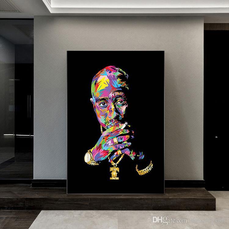 

Black graffiti Sport Basketball Superstar Fans Canvas Painting Wall Art Room Decor Wall Sticker Boy Gift (With Frame)