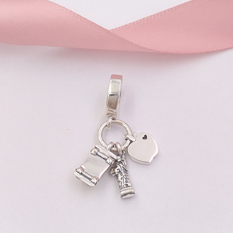 

AnnaJewel New 925 Sterling Silver Beads New York Highlights Dangle Charm Charms Fits European Pandora Style Jewelry Bracelets & Necklace 797198ENMX