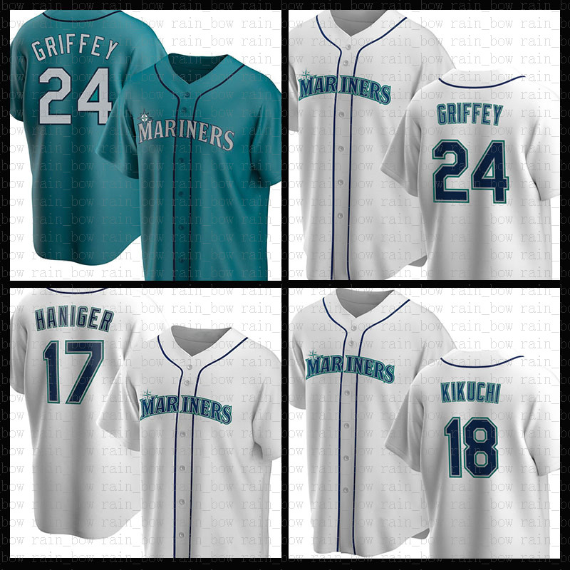 

Seattle Baseball Jersey Mariners Custom 24 Ken Griffey Jr. 51 Ichiro Suzuki 11 Edgar Martinez 17 Mitch Haniger 34 Hernandez 18 Yusei Kikuchi, 2020 jersey(shuishou)retro