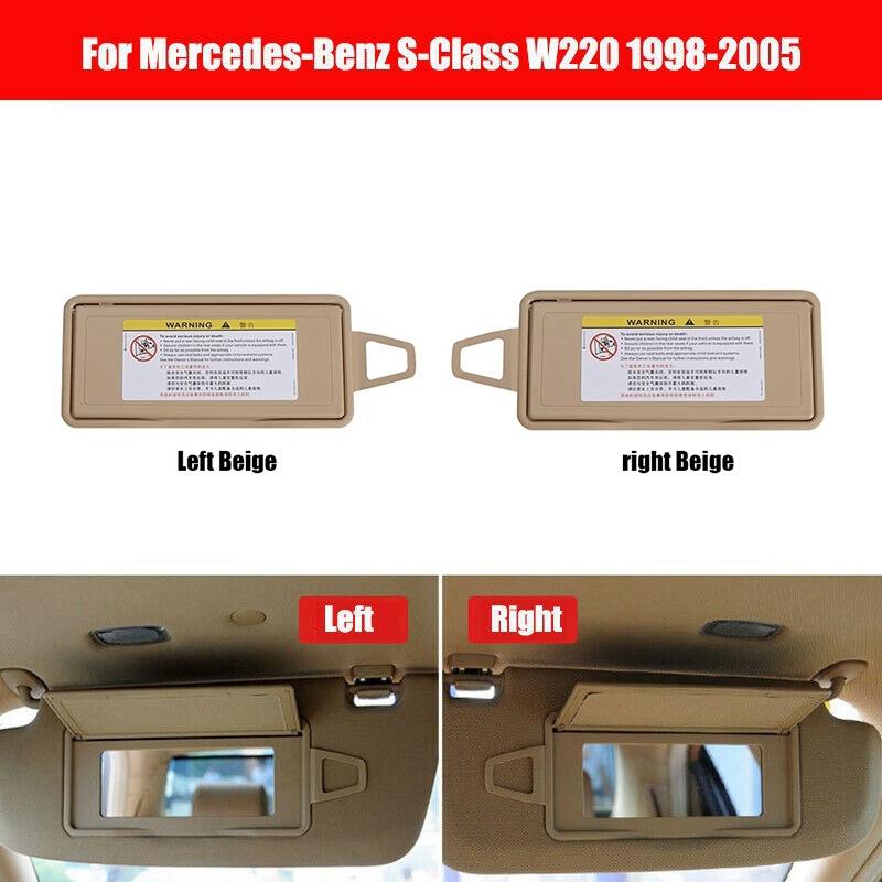 

Emergency Lights Car Sun Visor Sunroof Mirror Cover Shield Makeup For - S-Class W220 1998-2005 Beige PAIR