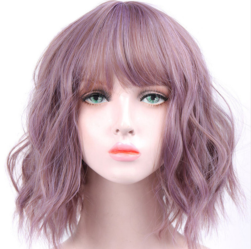 

Short Synthetic Wig Simulation Human Hair Wigs Body Wave perruques de cheveux humainsin 15 Colors AOSIS009, Red