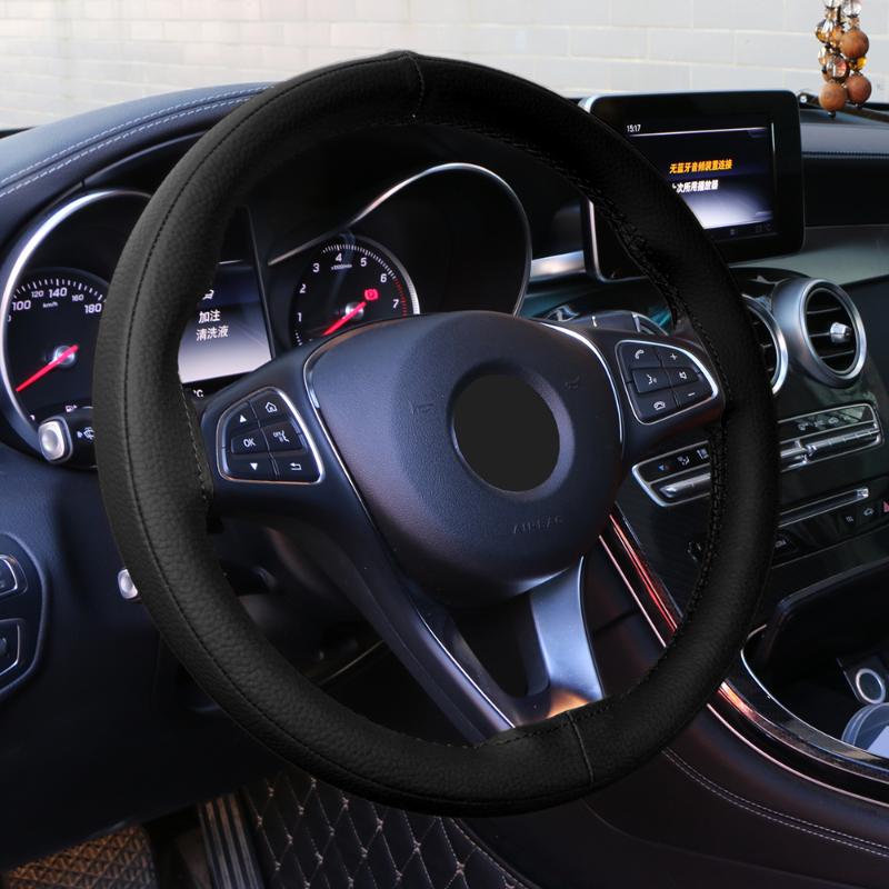 

Steering Wheel Covers 2021 3D Car Cover Universal/ DIY Auto Handlebar Braid Leather Steering-Wheel Protection Automotive Interior