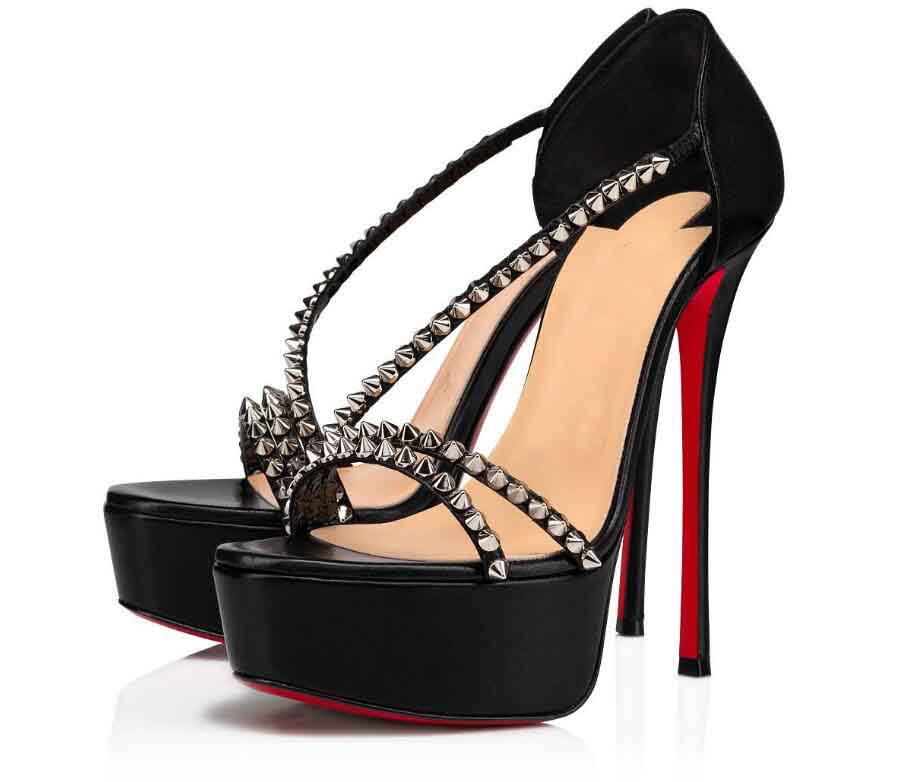 

Summer Brands 2021s So Spike Alta Sandals Elegant Red Bottom Women's High Heels Strappy Famous Party Wedding Bridal Lady Pumps EUU35-43, Black