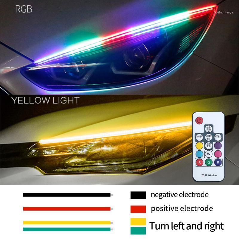 

Emergency Lights 2PCS DRL Car Daytime Running Light LED Flexible Waterproof Strip Auto Headlights Turn Signal Decorative Lamp RGB APP Contro