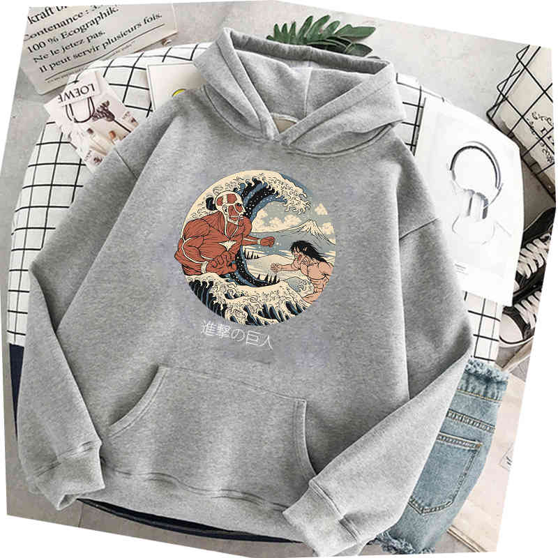 

Sweater Unisex Hot Japanese Anime Attack on Titan Hoodies Men the Final Season Titans Cartoon Streetwear Levi Eren Sweatshirts, Kong