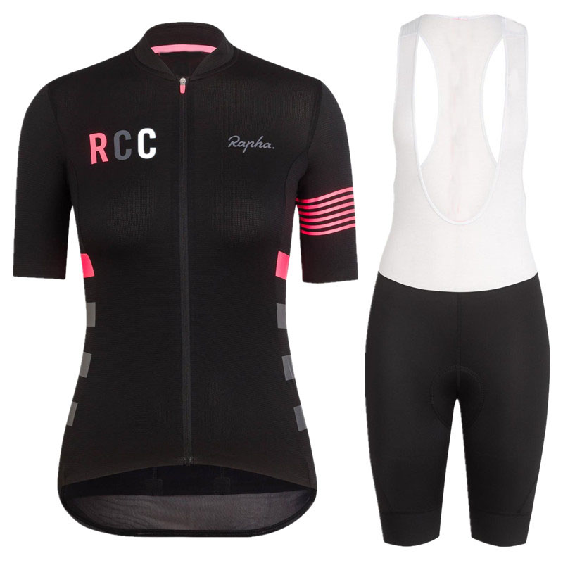 

Rapha Summer Women Cycling Jersey Bike Clothing Breathable Bicycle Clothes Ropa Ciclismo, Black;red