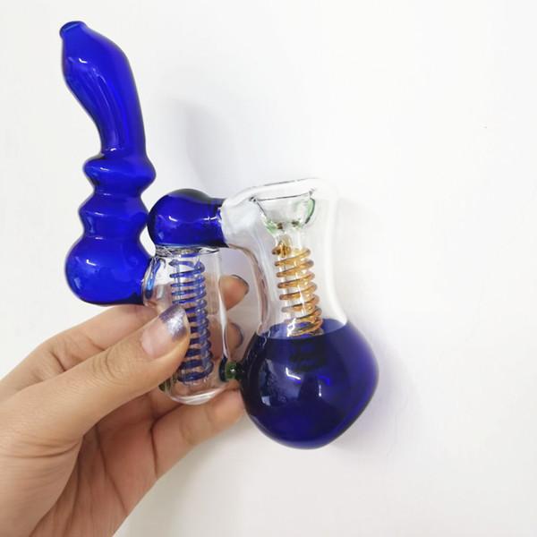 glass smoking pipes Charlotte portable pipe in stock blue and black bongs oil dabber rigs-image-390368092