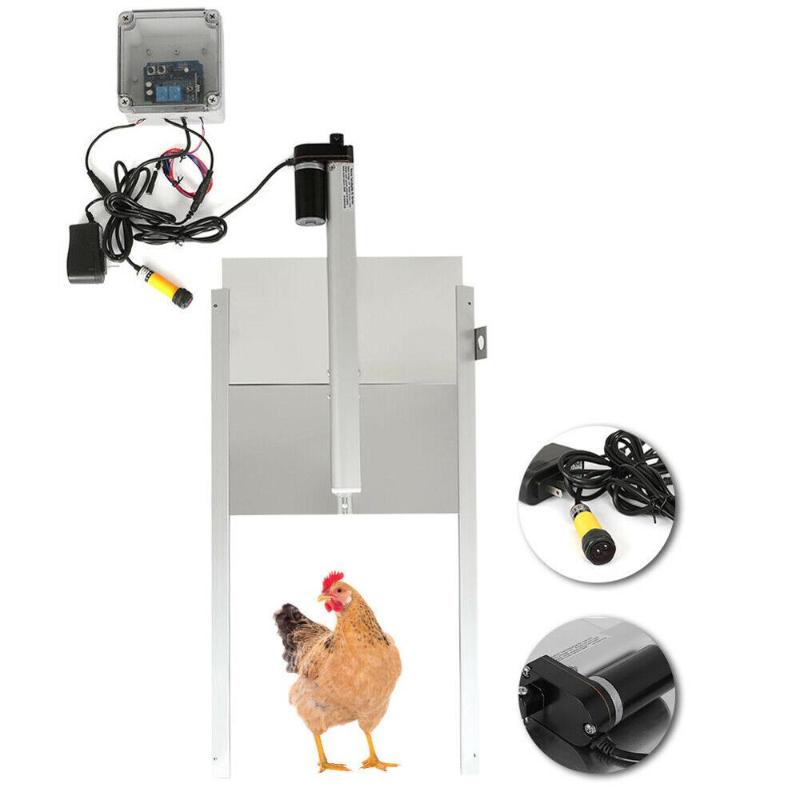

Bird Cages Automatic Chicken Coop Door Opener Auto Open Close Cage & Remote Control Poultry Farm Kit