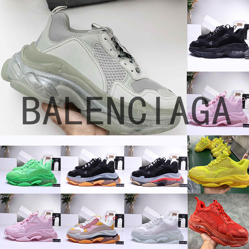 

BALENCIAGA 2021 Balenciega Paris Casual Shoes 17FW Triple S Sneakers Mens Women Designers Sneaker Clear Sole White Red Rainbow Sports Dad Shoe Balencaiga