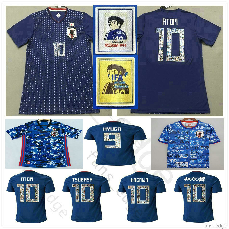 

Cartoon Number 2018 World Cup Japan Soccer Jersey Captain TSUBASA 10 OLIVER ATOM KAGAWA ENDO 9 HYUGA Custom 2020 2021 2022 Blue Football Shirt, As picture