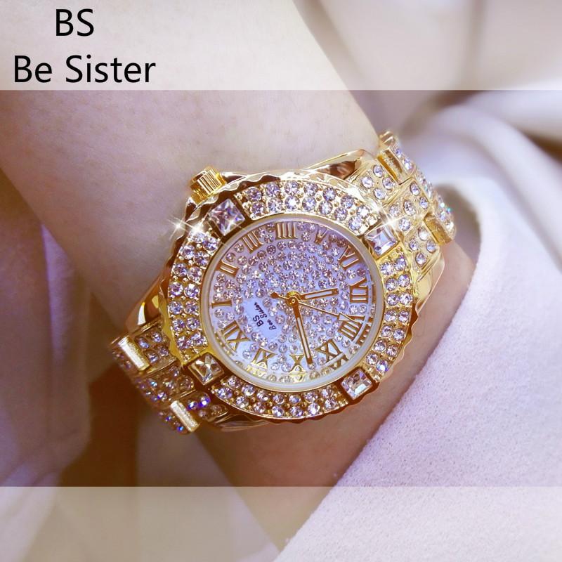 

Wristwatches Luxury Women Watch Crystal Wrist Dress Fashion Diamond Silver Gold Clock Ladies Watches Top Brand