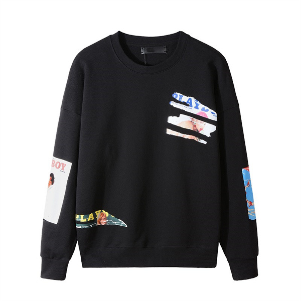 

Hoodie Designer Pullover Round Neck Sweater Loose Printing Casual Cotton European and American Fashion Men's and Womens Same Style, Black